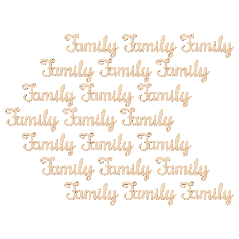 

Family Letter Wood Slices Craft Unfinished Decorative Wood Chips DIY Block Words Signs Tree Statues Farmhouse Wooden Letters