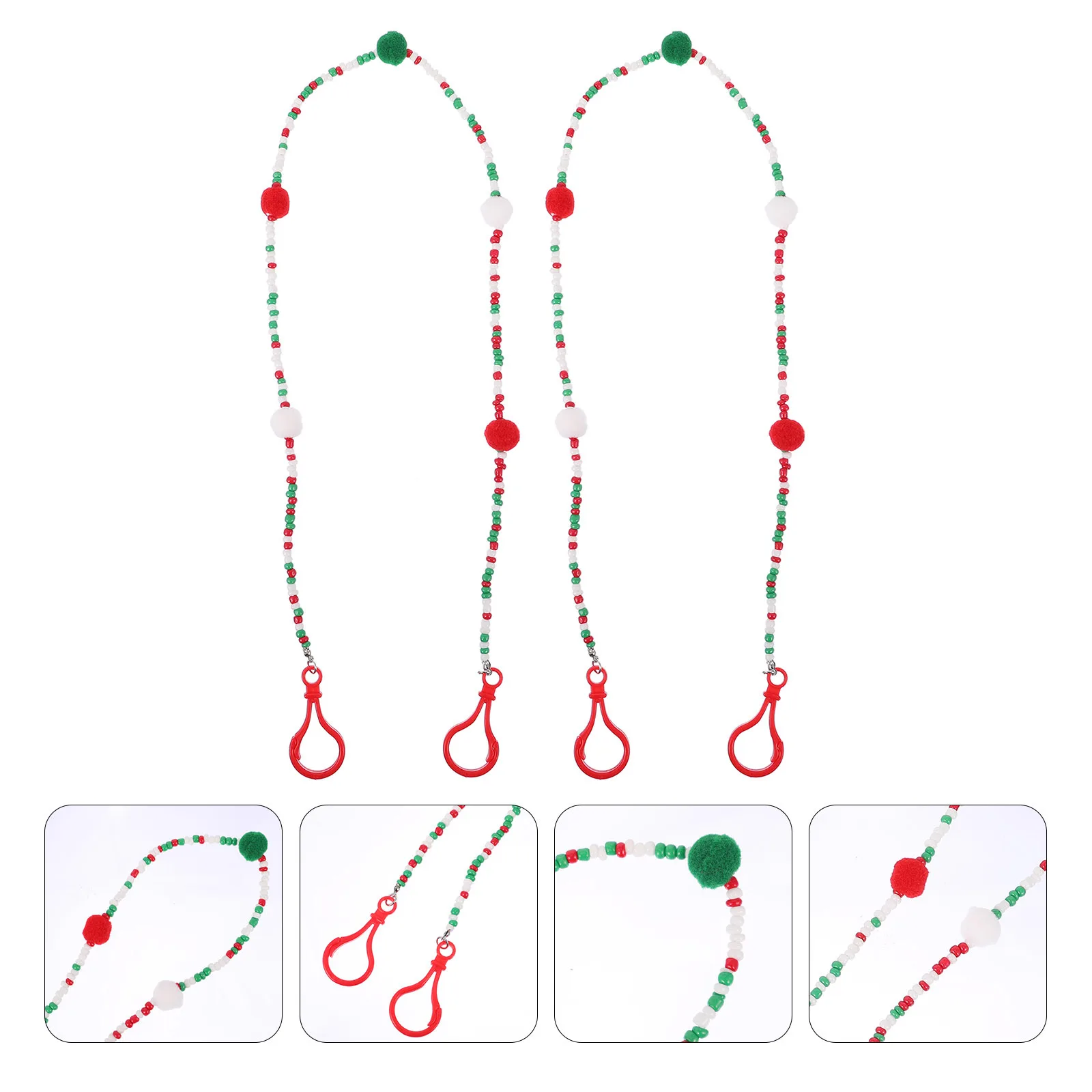 2Pcs Eyeglasses Chain Mask Hanging Cord Vibrant Adjustable Glasses Accessory with Moveable Buckle for Sweatproof Daily Use