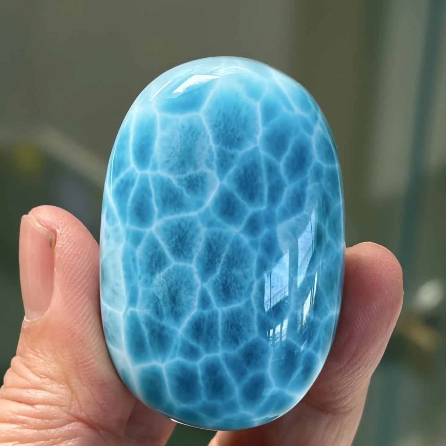 

Кулон из натурального синего ларимара 50,9/3,5/17,3 мм, большой размер, ожерелье с кристаллами «Любовь» с водным узором от Dominia AAAAAAA