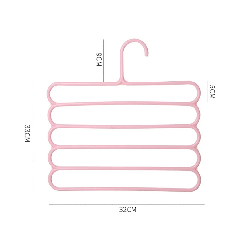 Colorful Anti-Slip Multi-Layer Trouser Rack Multi-Functional Wardrobe 5-Layer Hanging Trousers Hanger Tie Hanger