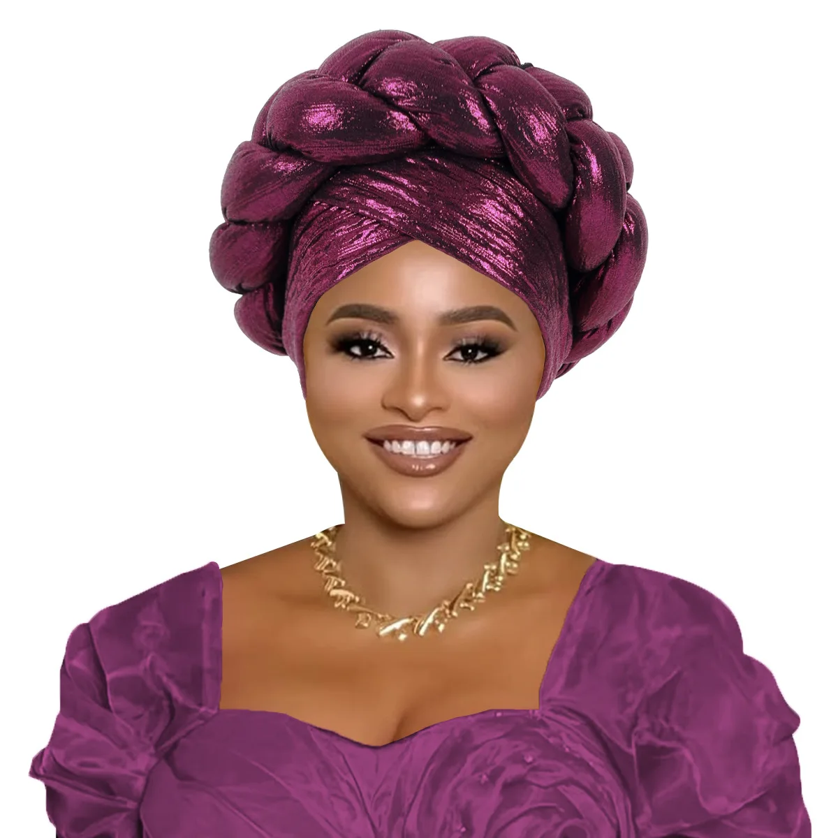 

African Headtie Muslim Headscarf Hat Women Gold Foil Printed Forehead Cross Braid Hat Head Wrap Headwear Party Turbante Mujer