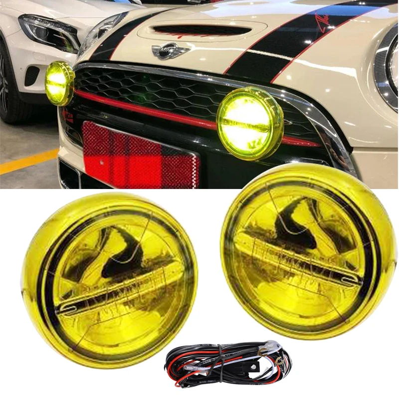 

2pcs Front Bumper LED DRL Daytime Running Rally Lights Halo Ring Driving Lamp Fog light For MINI Cooper R55 R56 R57 R58 R59