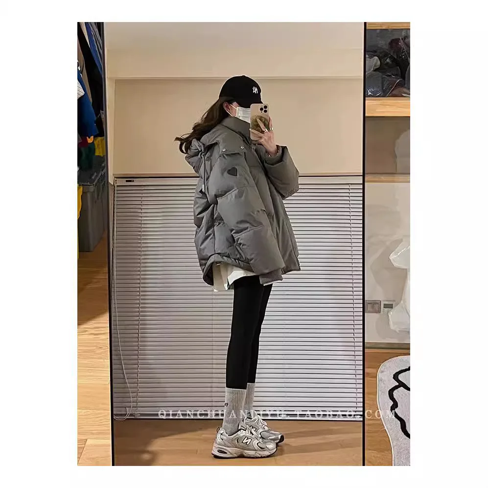 Thick Winter Cotton Coat Men Women Short Zipper Casual Jacket Love Heart  Winter Jacket Women AU-283 Parkasdoradas  De Mujer