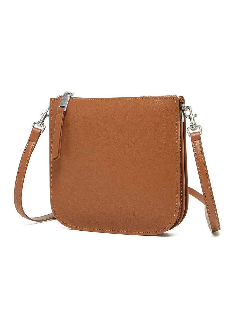 Single Shoulder Crossbody Small Bag New Genuine Leather Underarm Versatile Bucket Phone Bag High-End Niche Women's Bag