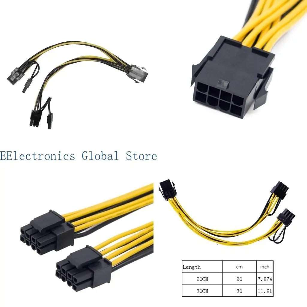 

462B 8Pin Graphics Card Power Cord 8pin to Two 8pin/6pin Splitter Cord 18AWG