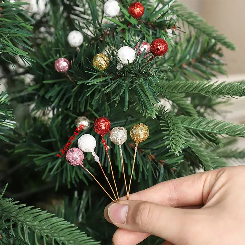 50/100/200 Stück Künstliche Beeren Weihnachtsdekoration Christbaumschmuck für Heimdekoration Noel Navidad Neujahr 2026 Ornament – Detail 3