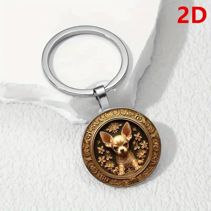 Foreign Trade Cross Border Disc Pet Dog Alloy Keychain Pendant Keychain