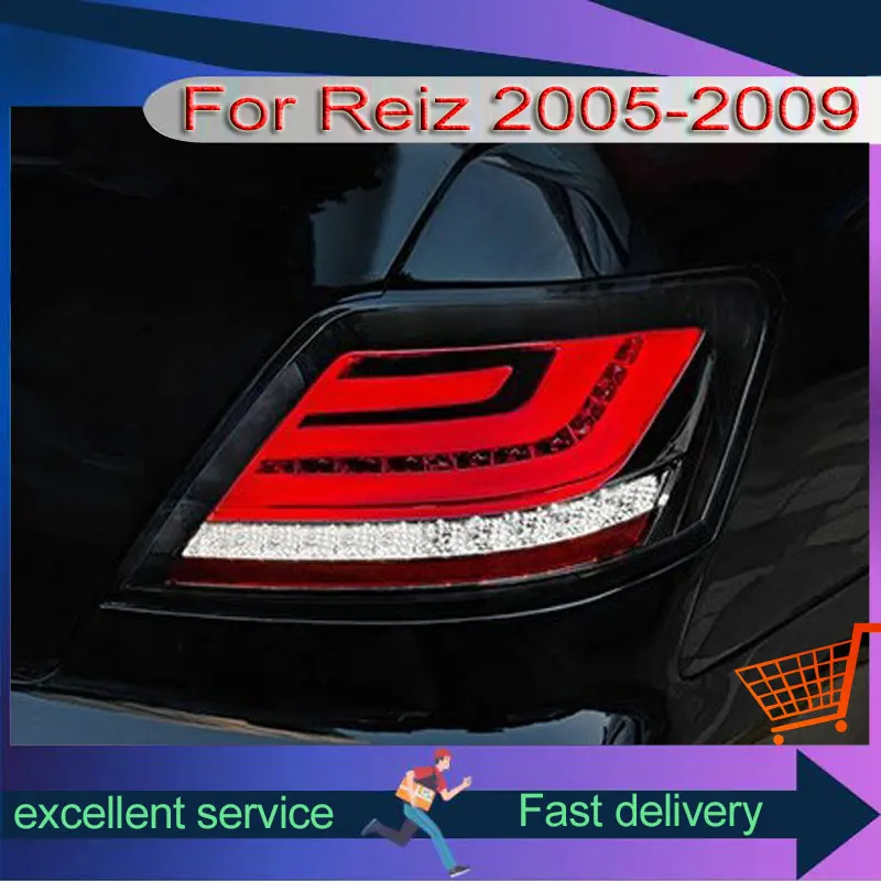 

Стайлинг автомобиля для Toyota 2005-2009 Mark X Reiz, обновленный задний фонарь DRL, светодиодный динамический указатель поворота, тормоз, автоаксессуары