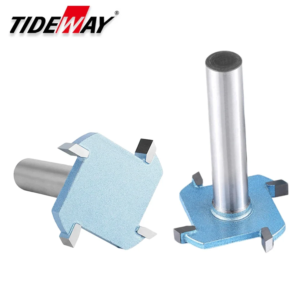 Tideway Industrial Grade 4 Teeth T Type Slotting Router Bit CNC Cutting Groove Milling Cutter Wood Tool For MDF Plywood
