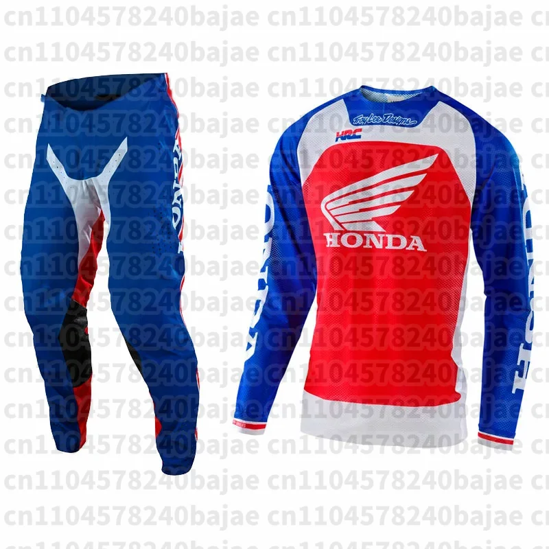 

2025 Honda Off Road Motorcycle Clothing Motocross Jersey Long Sleeves and Pants Set MX Gear Set ATV Dirt Bike Suit Breathable