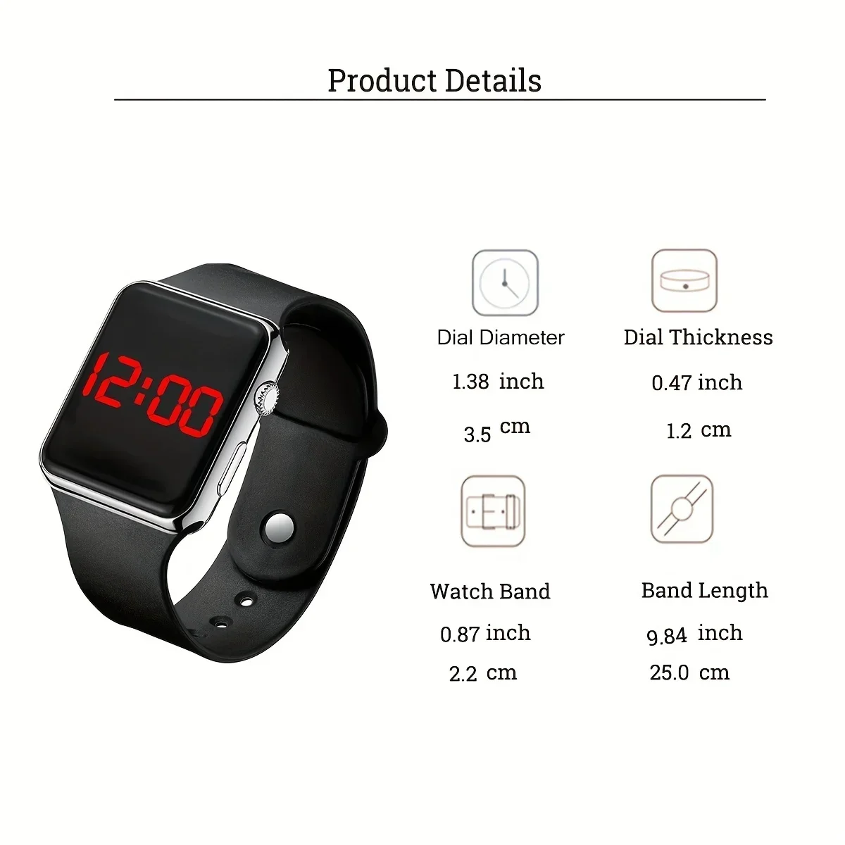 Relógio eletrônico com display led para casais, relógio esportivo de silicone digital para mulheres e homens, presente de dia dos namorados para ela e ele, 2 peças