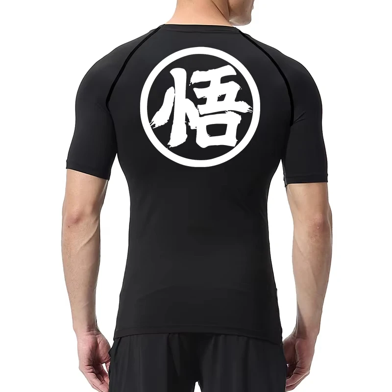 

25 Summer Men's Printed Compression Shirt Sports Quick Drying T-shirt Top Sports Gym Workout Running Short Sleeves