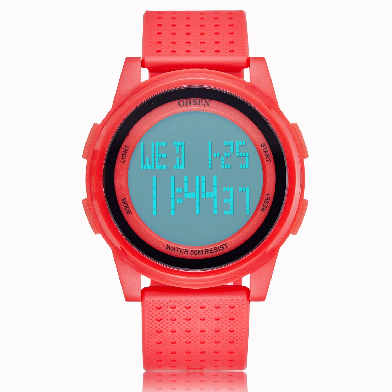 Ohsen mulheres relógios digitais led à prova dwaterproof água esporte eletrônico casal relógio de pulso vermelho ultra fino silicone relogio feminino