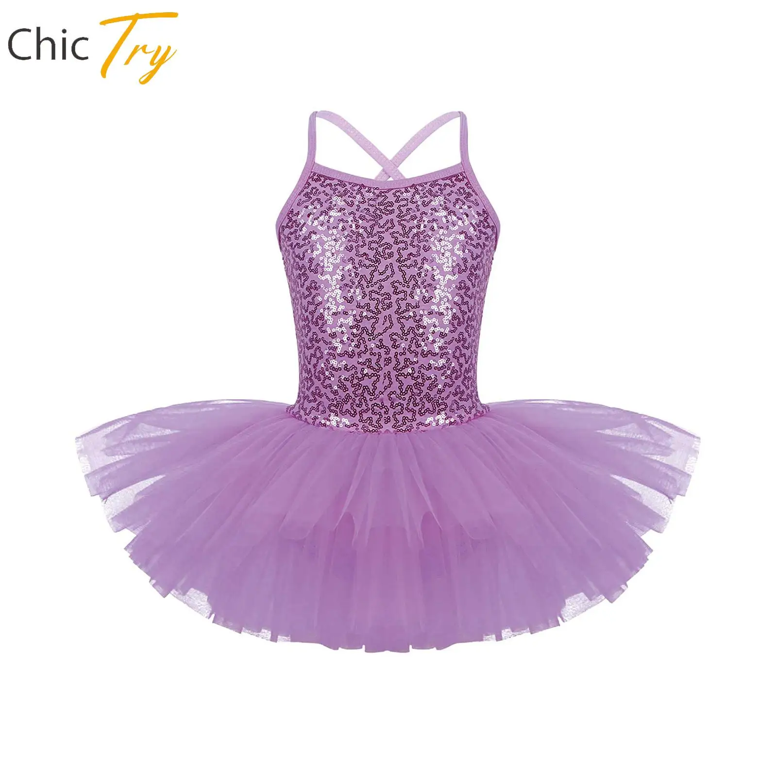 Robe justaucorps à paillettes brillantes pour enfants, robe une pièce, tutu de danse de ballet, performance sur scène, costume de danse de fête pour filles