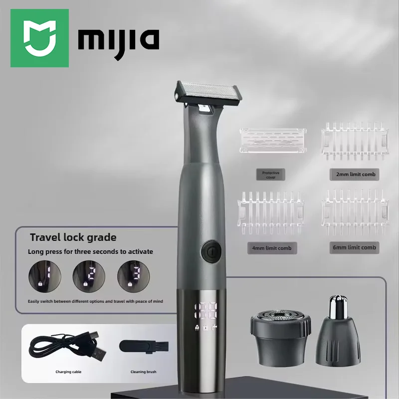 

Электрический триммер Mijia 3-в-1 для носа, ушей, бороды и бакенбард для мужчин, безболезненный, перезаряжаемый, для стрижки волос и бритья
