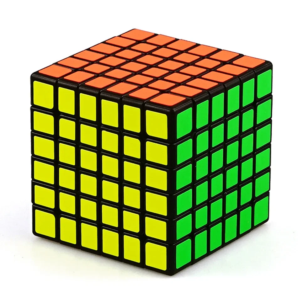 Qiyi Sticker Magic Speedcube Black  6x6x6 7x7x7 Cube Magic 4x4 5x5 6x6 7x7 Speed Puzzle Educational Toy Children Version 2