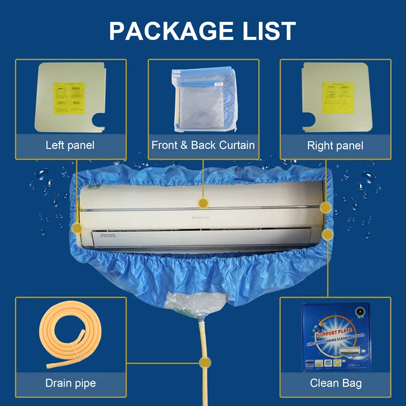 Complete Set of Professional Cleaning Tools Air Conditioning Cleaning Covers Unit Water Connection Covers Waterproof Bags