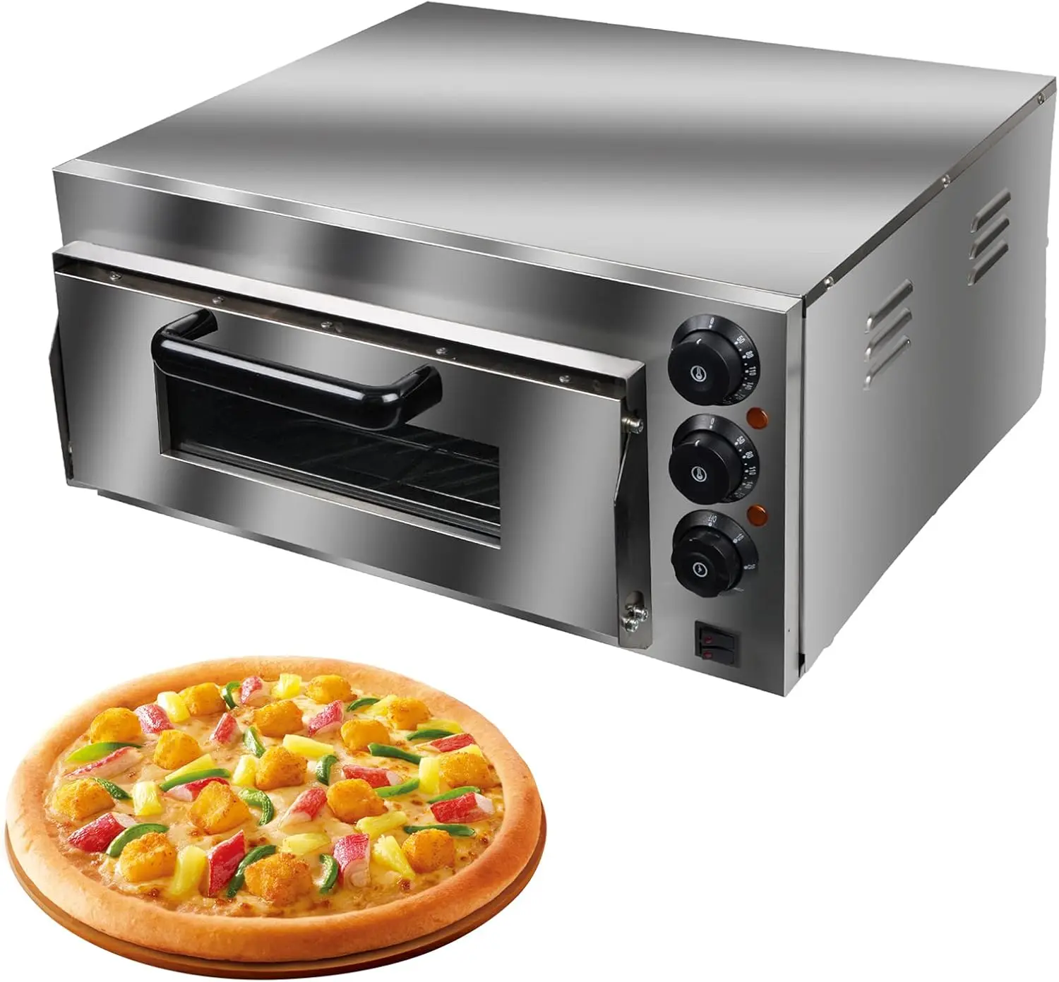 Four à Pizza Électrique Professionnel en Acier Inoxydable de 2000W, 110V, Polyvalent de Luxe