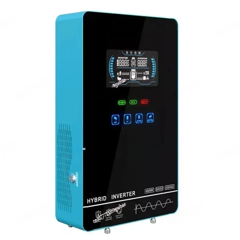 RisunPower 4.5KW 4500W Off Grid Single Phase Sine Wave MPPT Inverter 24V Battery 4.5KW LCD Display Glass Panel