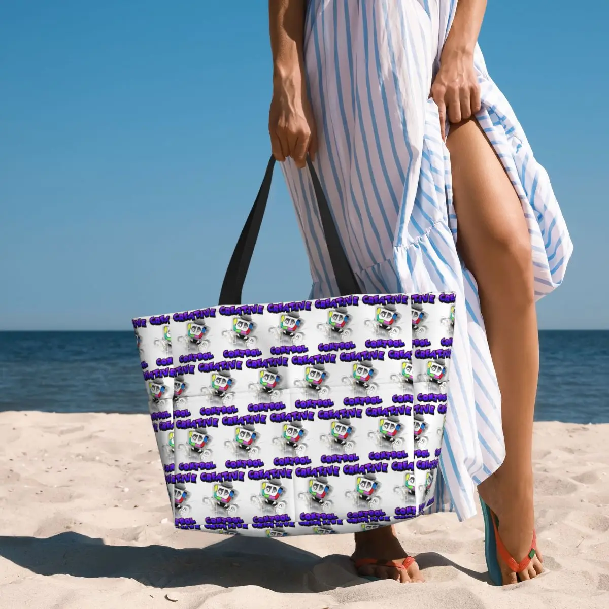 Creative Control (Mr. Puzzles) (Transparent Version) Beach Tote Bag Sport Gym Yoga Duffle Large Women Travel Bag Fitness bag