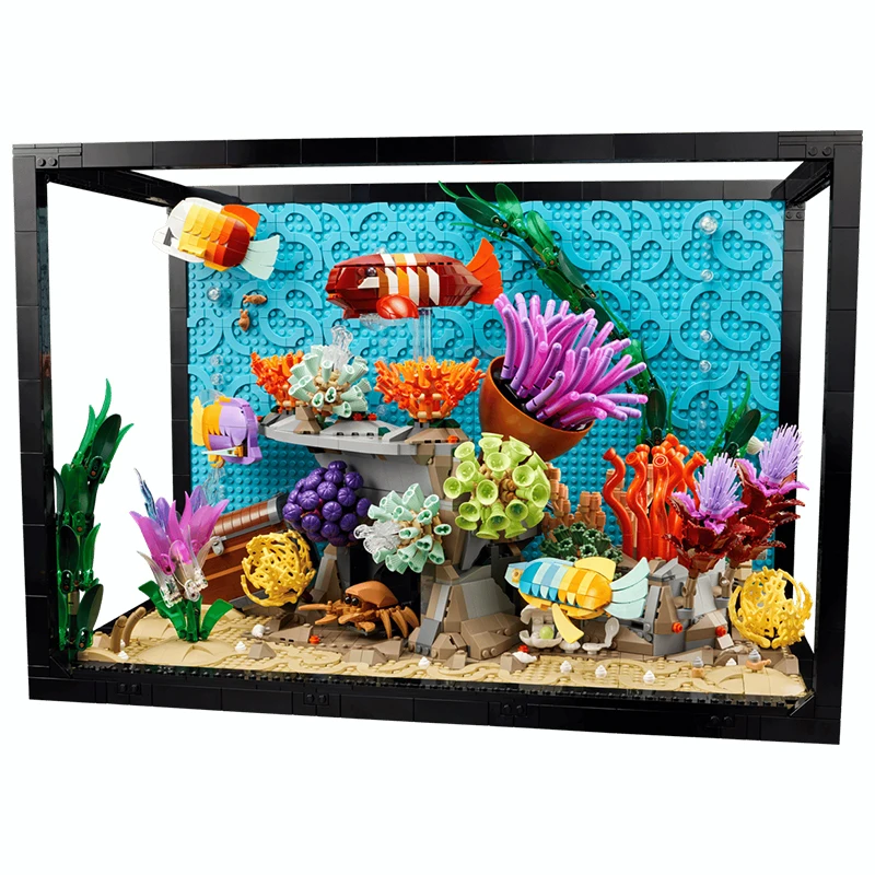 4154 Stuks Tropisch Aquarium Visbak Model Bouwsteen Oceaan Dieren Constructiespeelgoed Compatibel Met Set 10366 Volwassenen Cadeau - afbeelding 2