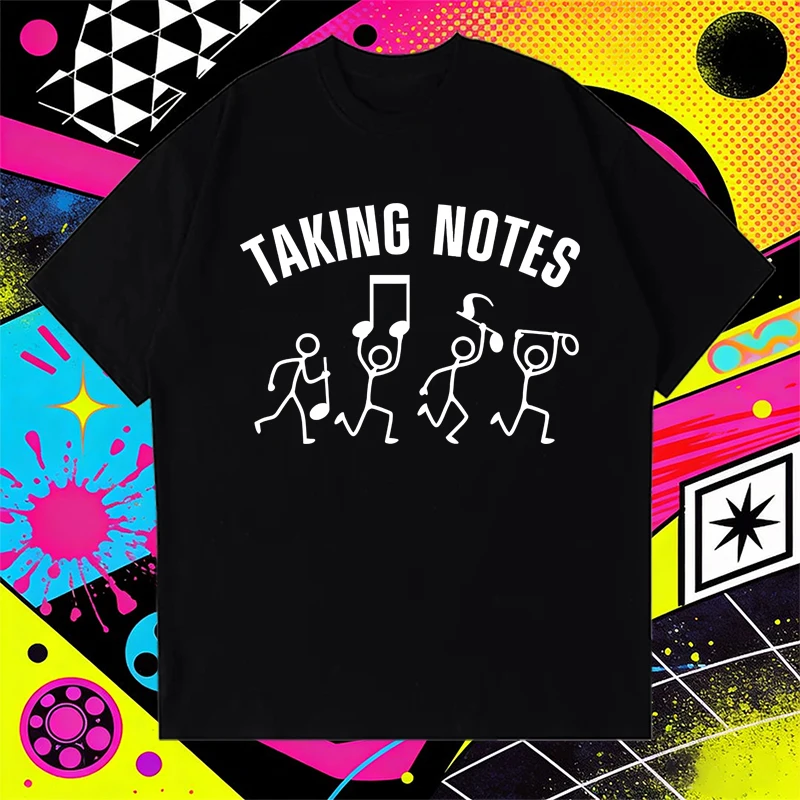 

2026 New in Music Art for Note Gag Music Lover short sleeve T shirt Unisex Fashion 100% Cotton Tops Men Women Oversized t-shirts