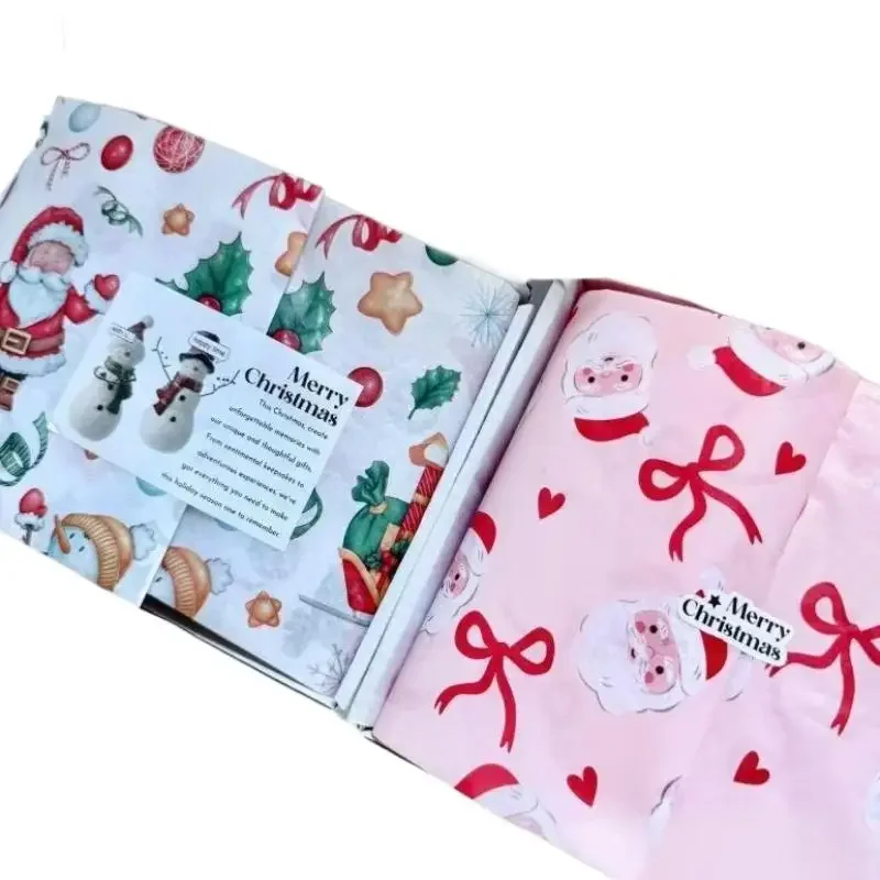 10Pcs 크리스마스 티슈 종이 선물 포장지 생일 선물 포장지 축제 공예 포장지 크리스마스를위한