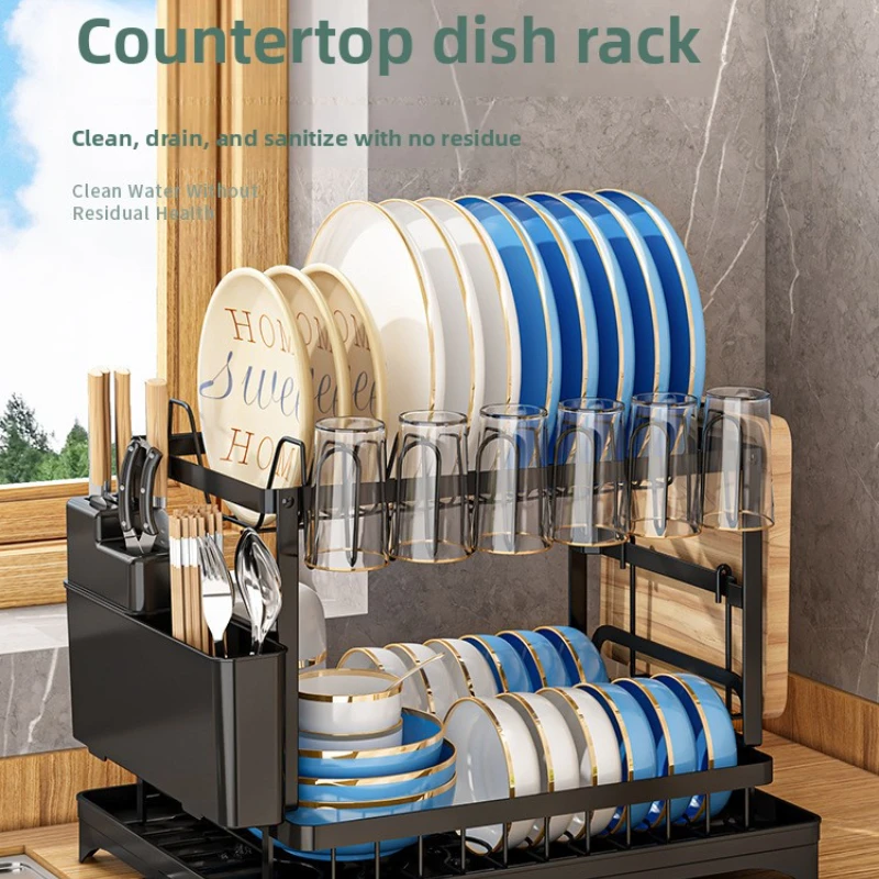 scolapiatti-da-cucina-a-2-livelli-in-alluminio-multifunzionale-da-appoggio-con-portabicchieri-e-vassoio-raccogligocce