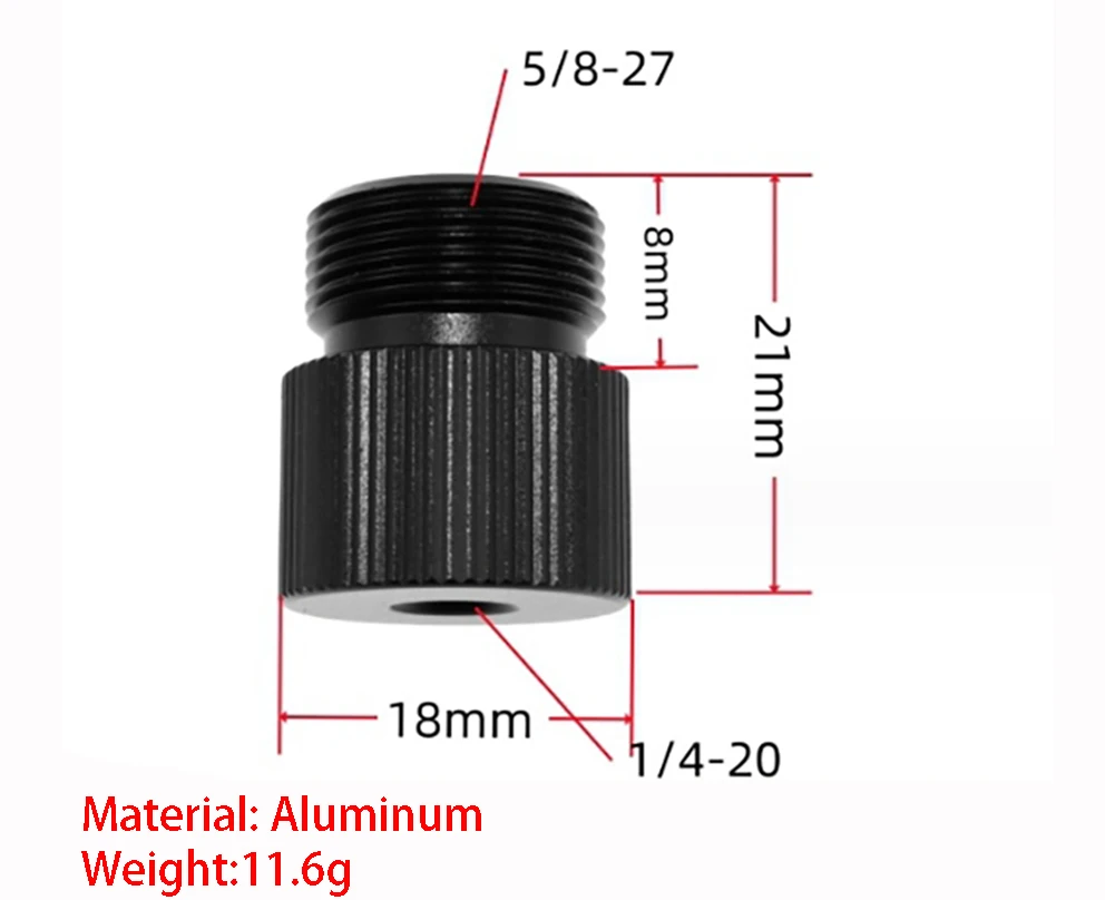 3/8 Female or 1/4 Female to 5/8 Male Screw Adapter Converter for Microphone Stand, 3/8-16 to 5/8-27, 1/4-20 to 5/8-27