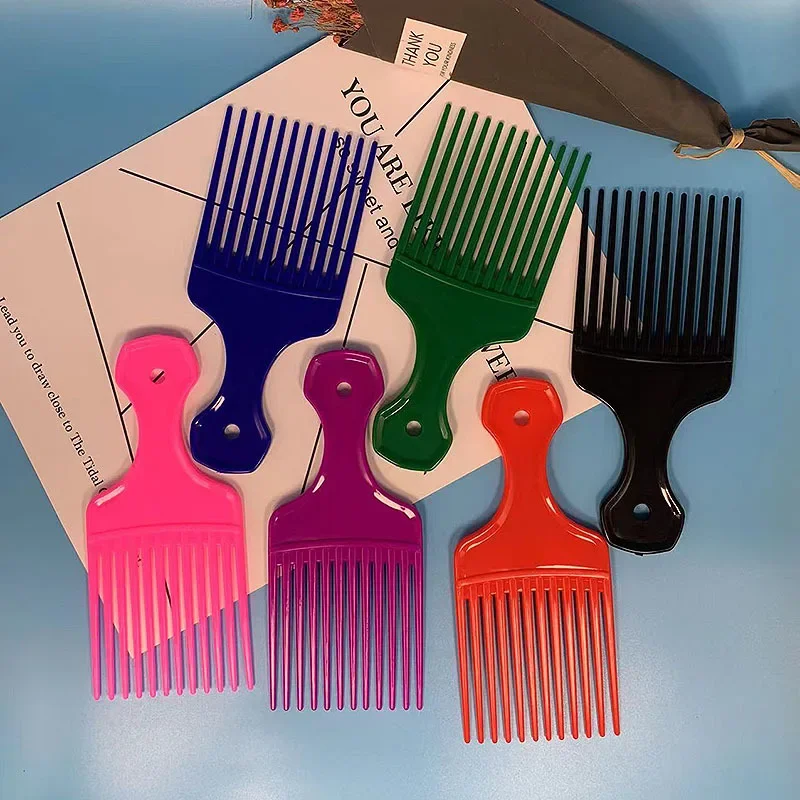 

1 Piece Wide Teeth Brush Pick Comb Fork Hairbrush Insert Hair Pick Comb Plastic Gear Comb for Curly Hair Styling Tools