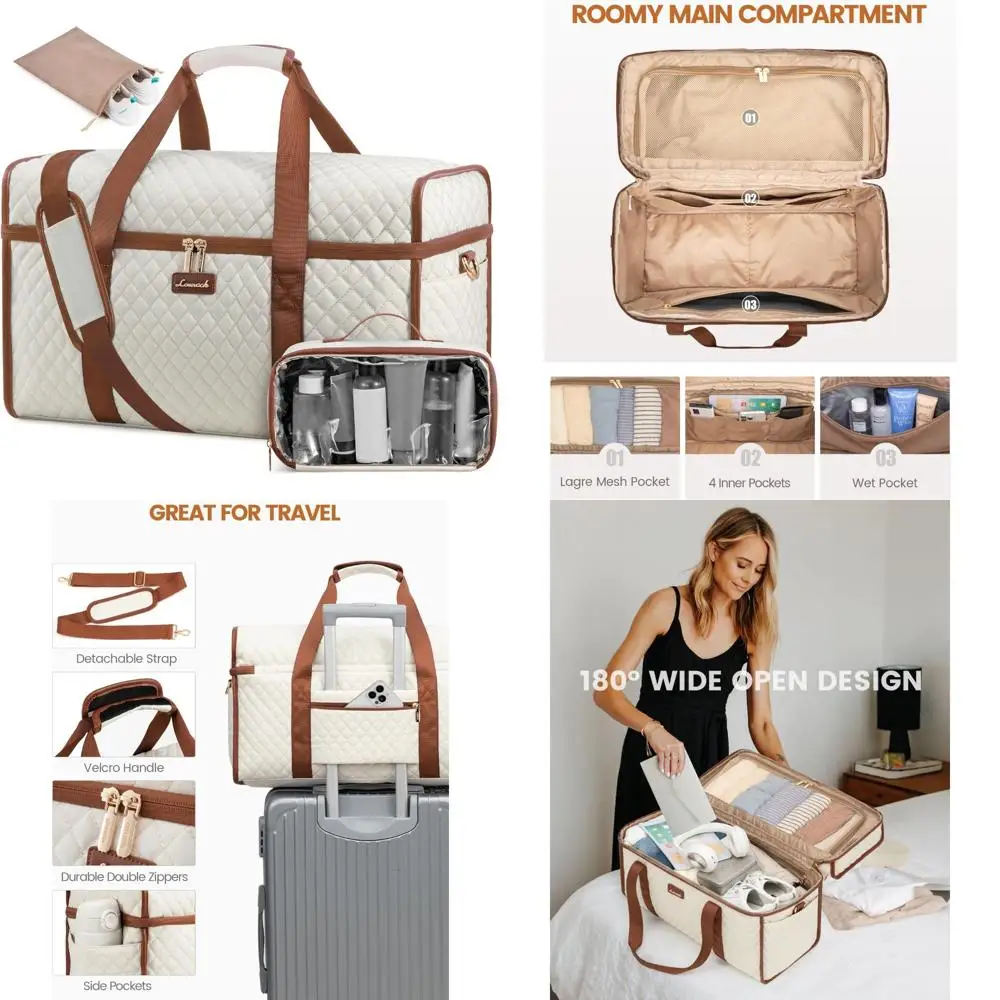 

Carry-On Weekender Bag Set with Toiletry & Wet Pocket, 3pc, Ideal for Overnight Travel