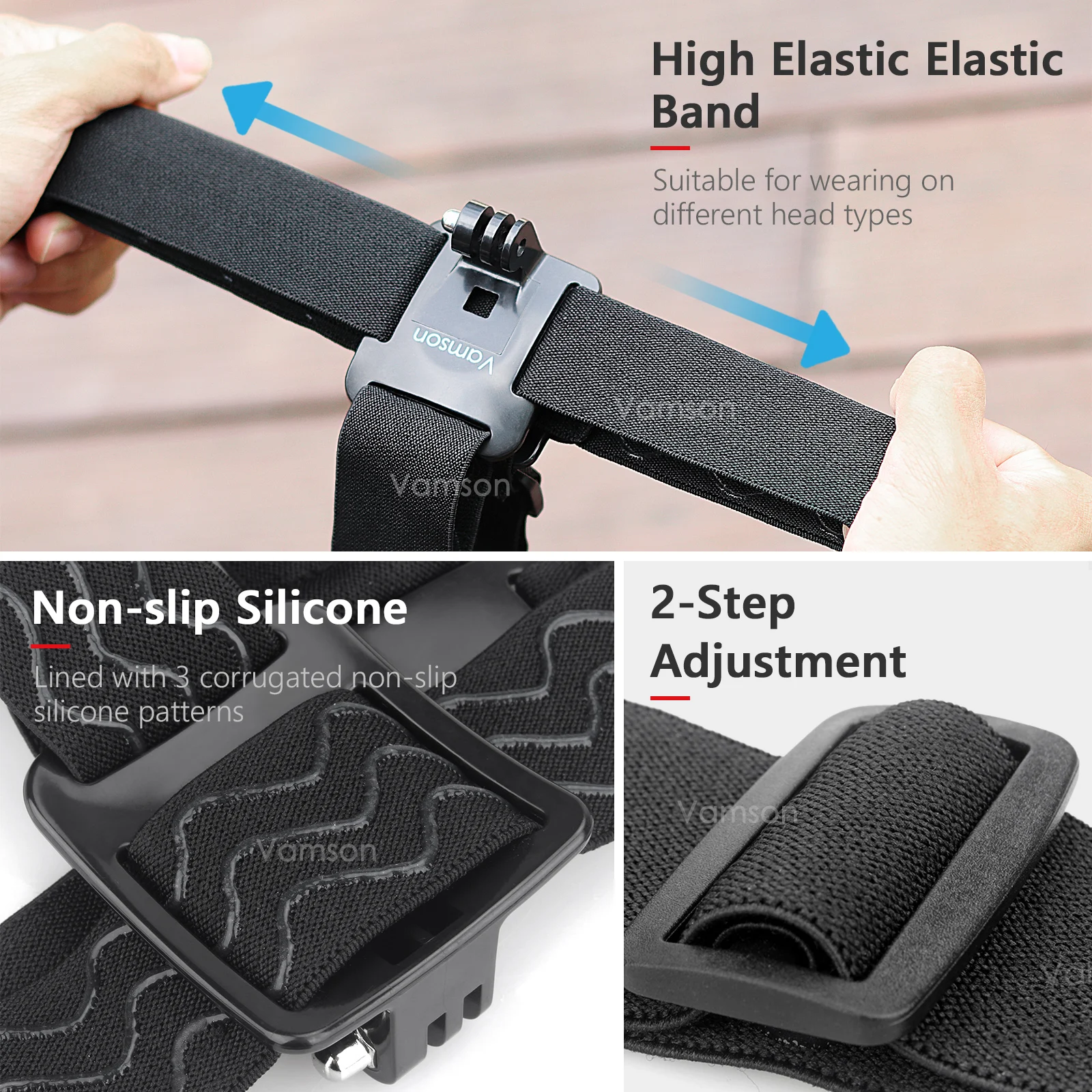 Vamson Chest Belt Head Strap Mount for Insta360 X3 One X2 Action Camera Mount for GoPro Hero 11 10 9 8 7 6 DJI Osmo Accessories