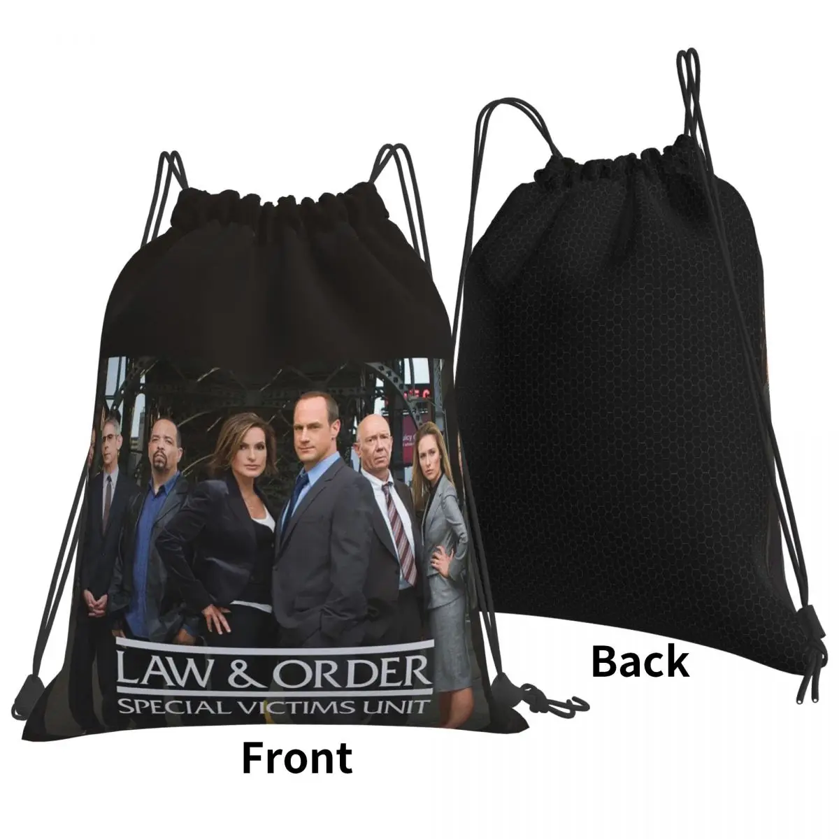 Law And Order SVU Merch Backpacks Multi-function Drawstring Bundle Pocket Shoes Bag Book Bags for Travel School