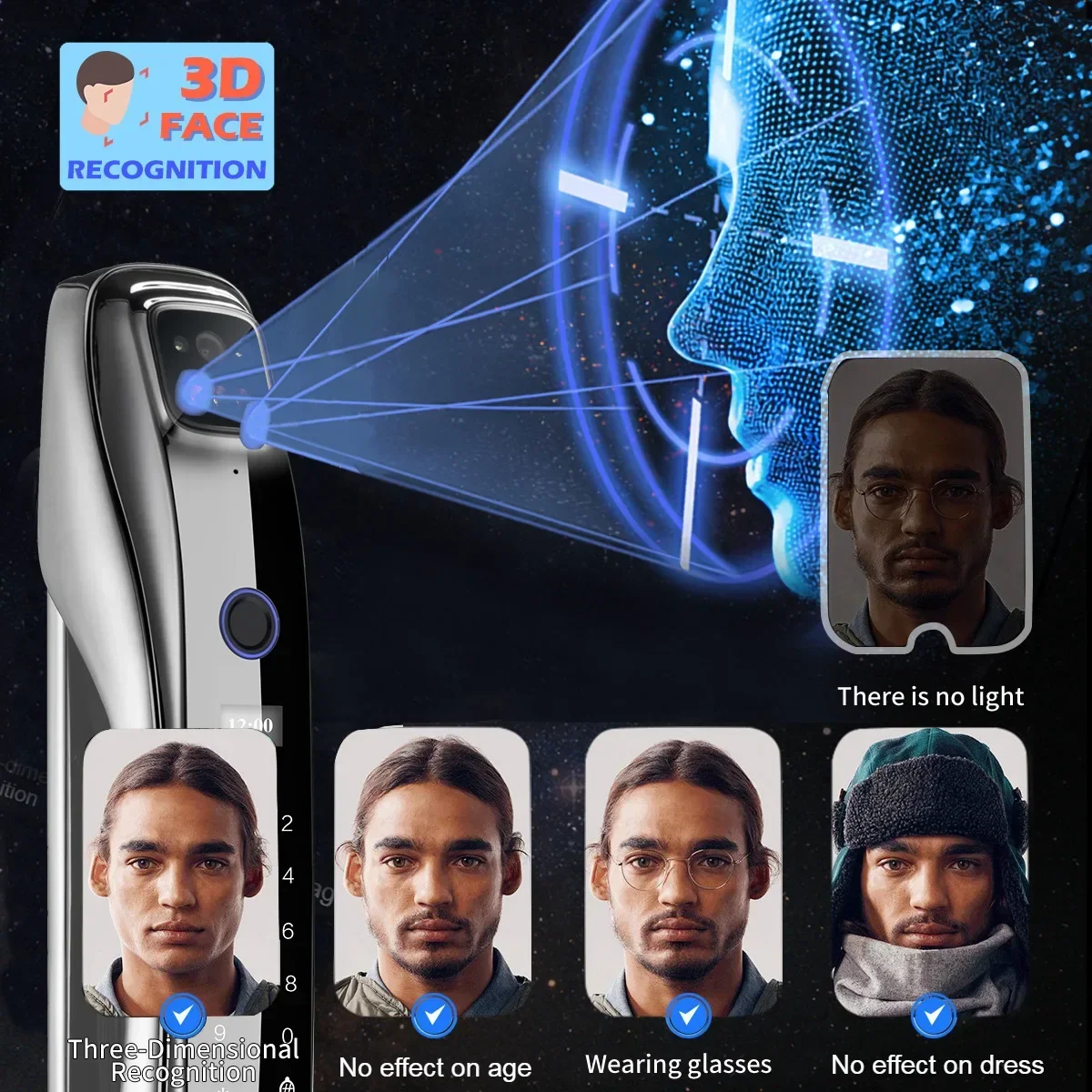 

2025/Security OEM/ODM Smart Digital 3D Face Recognition Video Calling Xhome Biometric Fingerprint Keyless Door