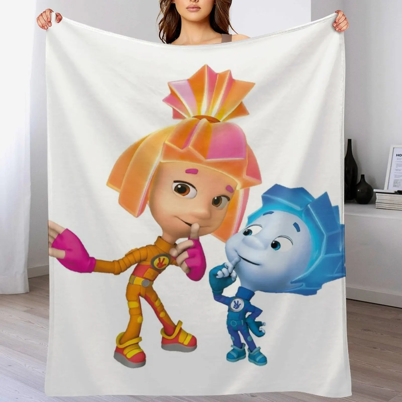 

Cartoon the fixies Throw Blanket Warm Plush Fuzzy Blanket for Living Room