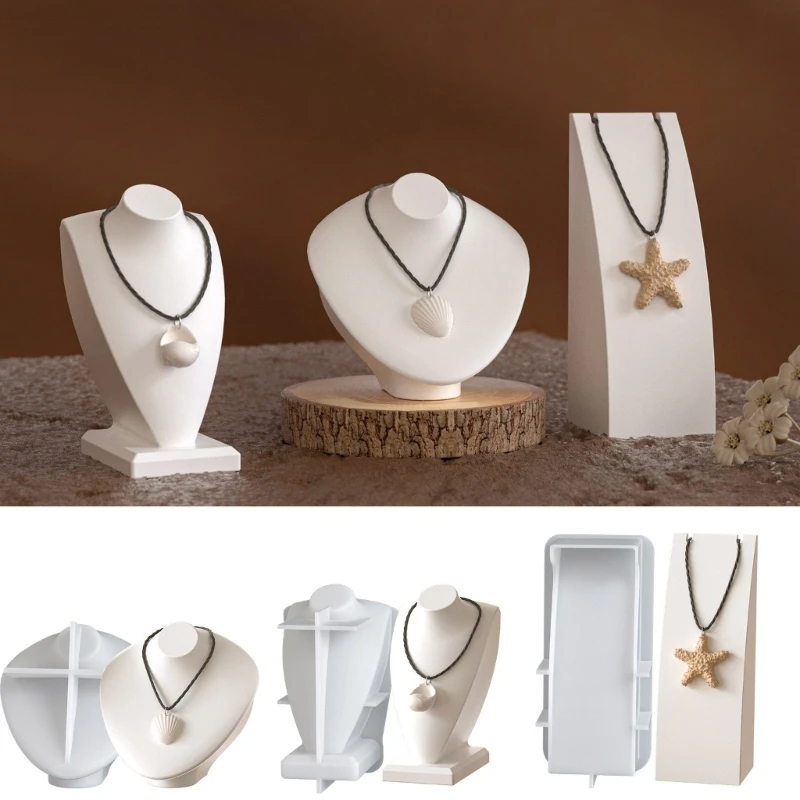 

H7EB Reusable Silicone Jewelry Mould for Craft Projects Cement Plaster Ornaments