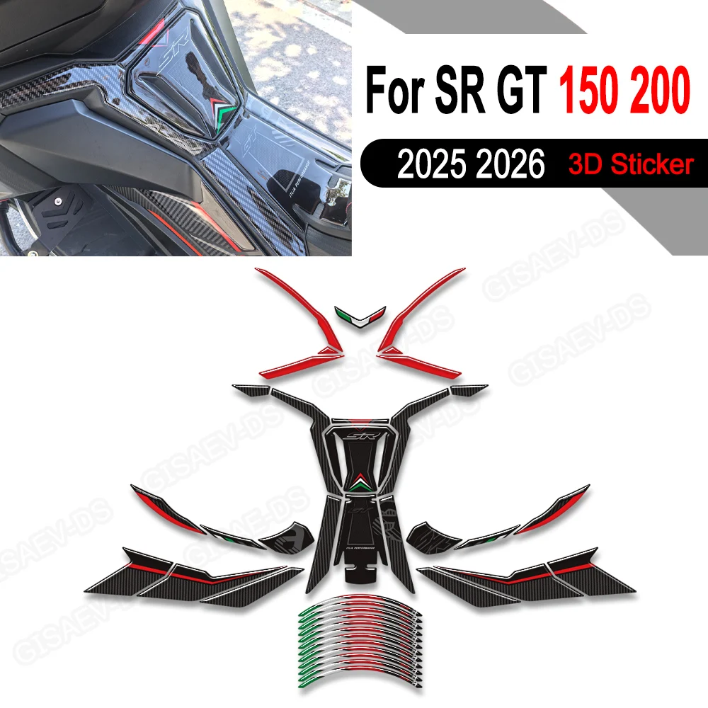 

For Aprilia SR GT 125 200 Sport Replica 2024 2025 Motorcycle Protector Tank Pad Fuel Oil Kit Knee Fairing Fender Stickers Decals