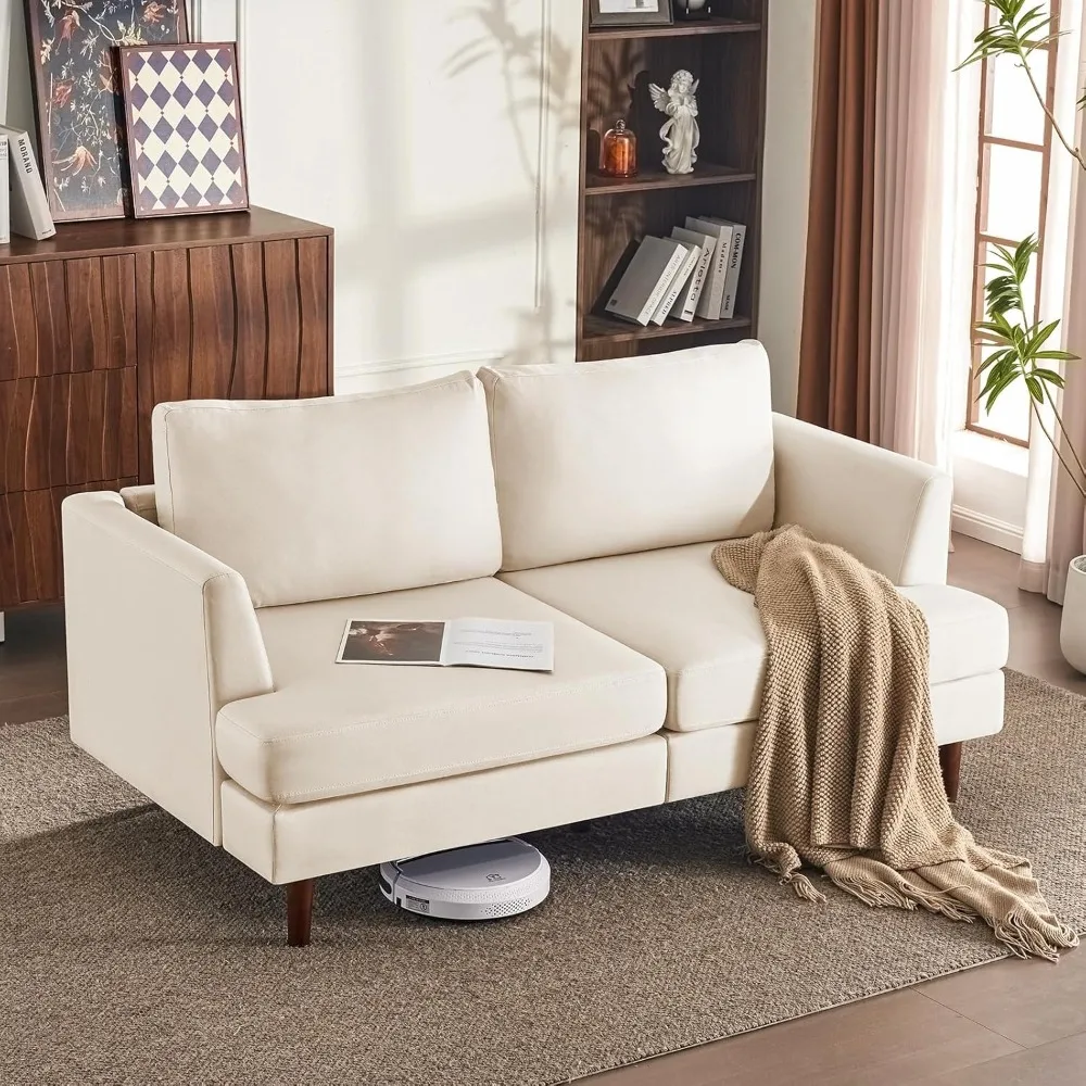 

Living Room Sofas, Deep Seat Sofa for Living Room, 2-Seat Mid Century Couch, Modern Sofa for Office Apartment Bedroom