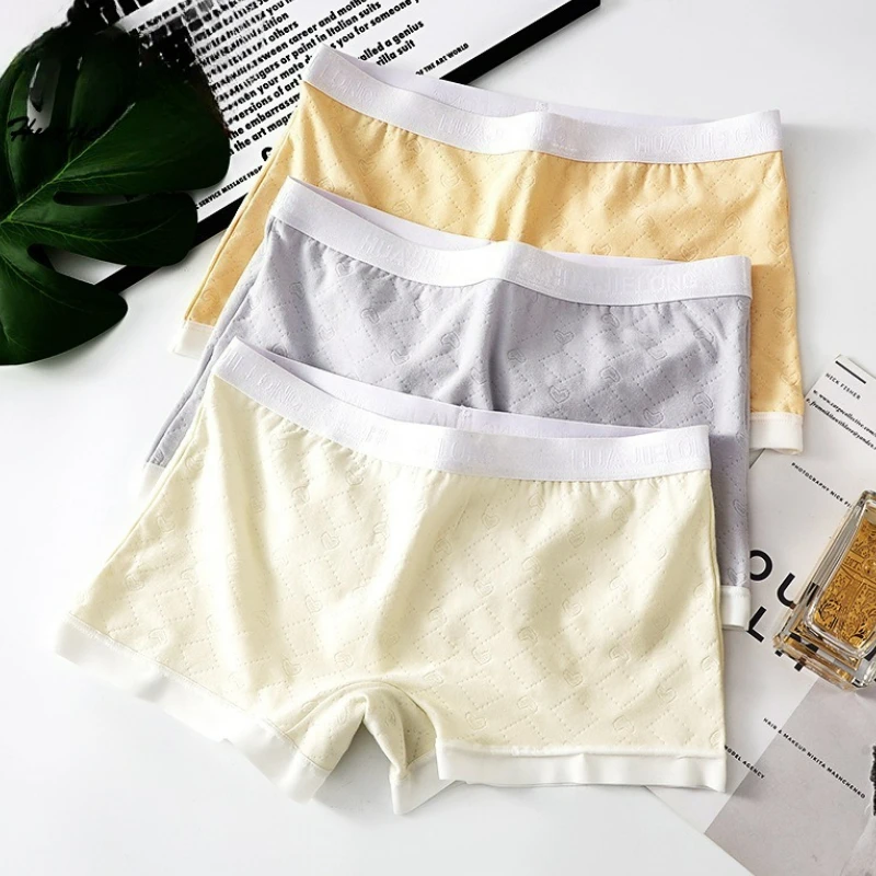 

Women Panties Breathable Ladies Short Safety Boxers Pants Mid-Rise Home Simple Comfortable Underwear Flat Angle Pants Anti-Light