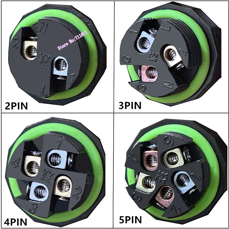 2 3 4 5 دبوس صندوق وصلات مقاوم للماء كابل كهربائي خط محول موصل لحام مقاوم للماء تمديد الحبل محول جاك