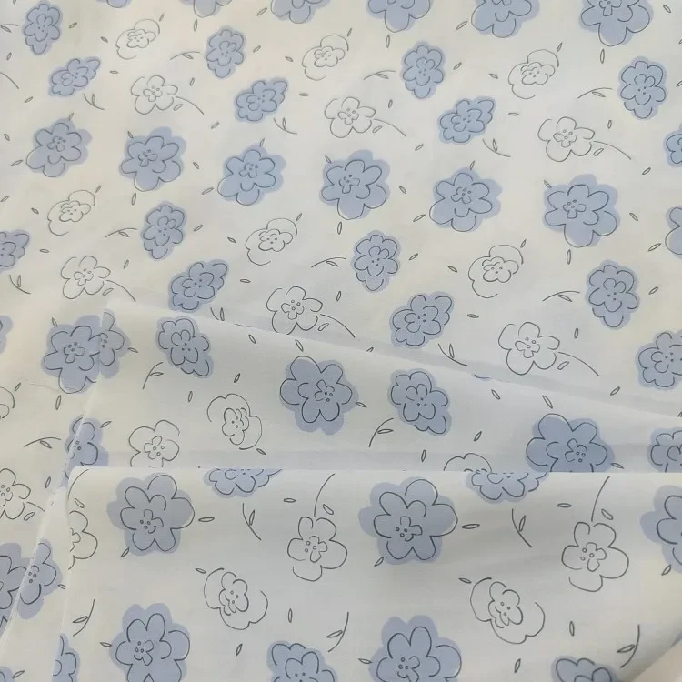 

145x50cm High Density 60s Poplin Fresh Small Floral Pure Cotton Cloth Non-Elastic Digital Printing Handmade Fabric