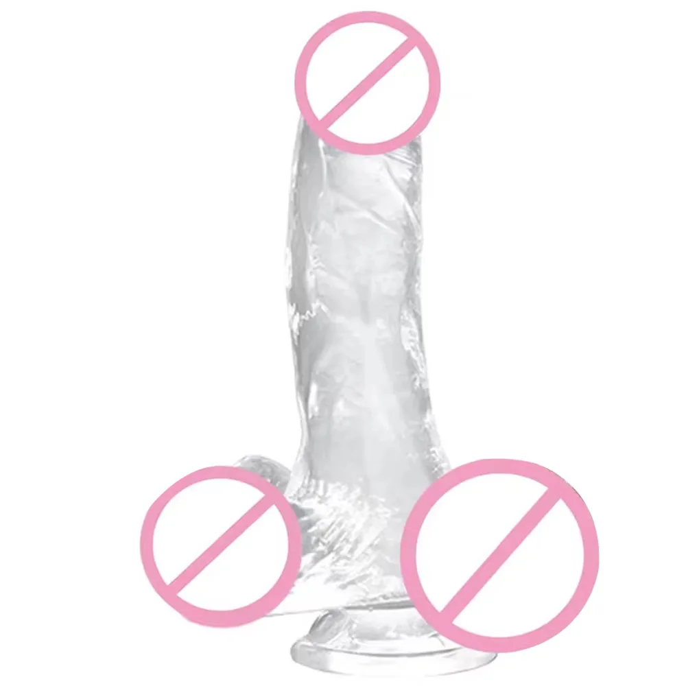 Soft Realistic Jelly Dildo Penis Suction Cup Dildo Big Dick Female Masturbator Clitoral Stimulator Lesbian Sex Toy for Woman Men