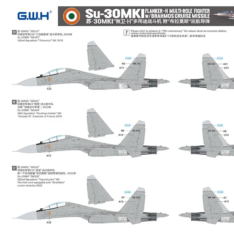 Great Wall Hobby L4826 1/48 SU-30MKI Flanker-H W/Brahmos Cruise Missile ชุด