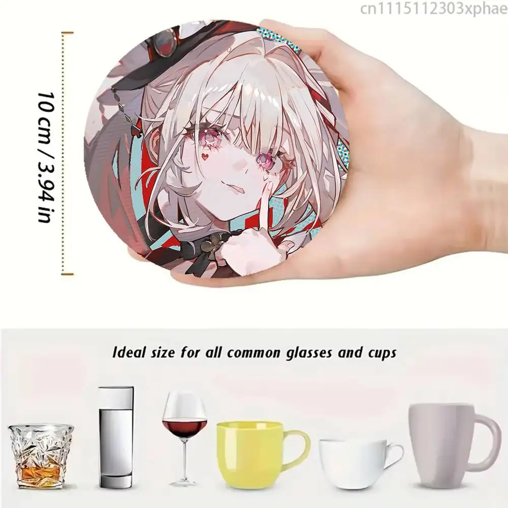 Honkai Star Rail Sparxie Sparkle HSR Wood Coaster Mug Tea Coffee Cup Pad Heat Resistant Placemats Tableware Decoration