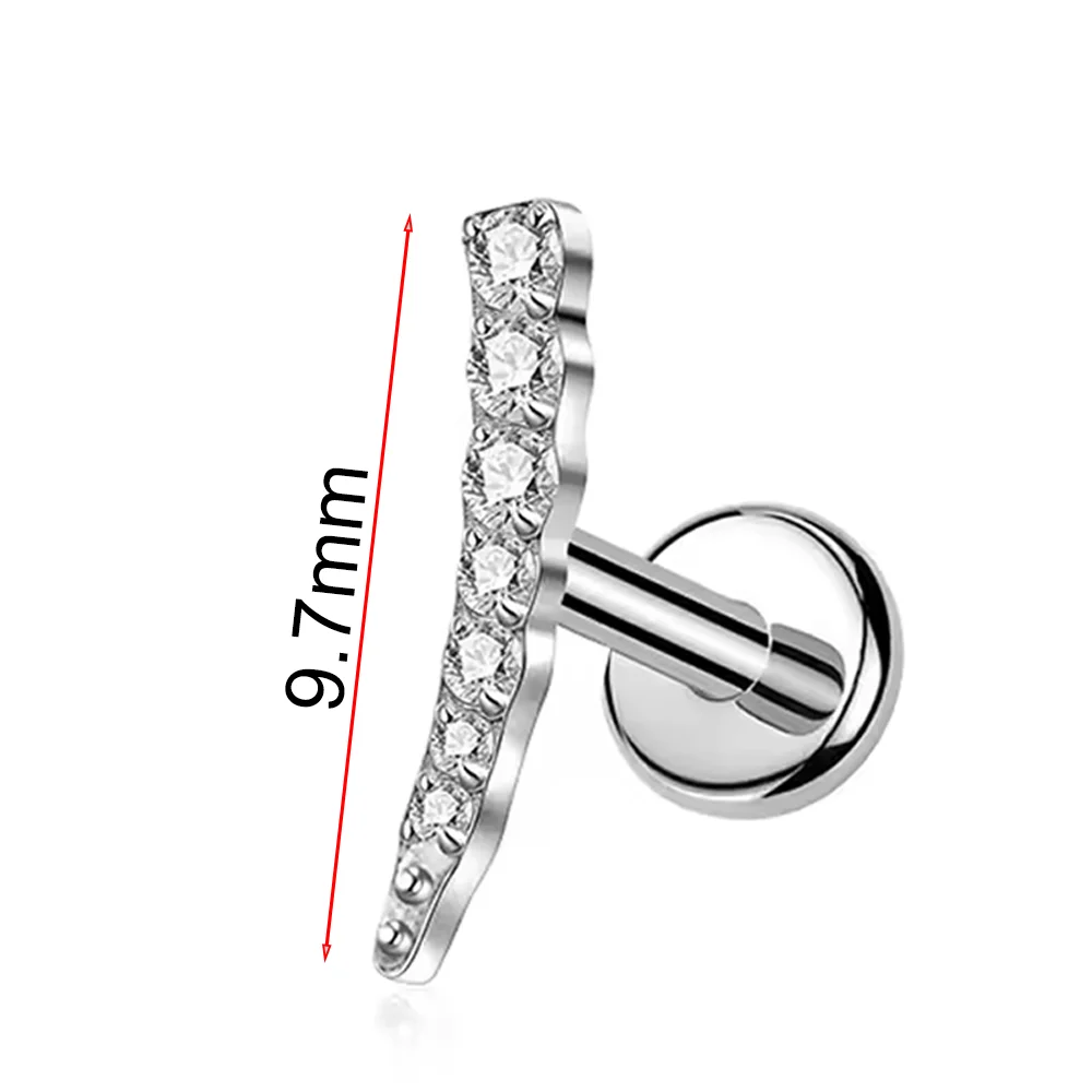 F136 سبائك التيتانيوم جديد متعدد الألوان سرادق زركونيا الأذن الغضروف ترصيع موضة الأذن ثقب الشفاه ترصيع هيئة ثقب المجوهرات