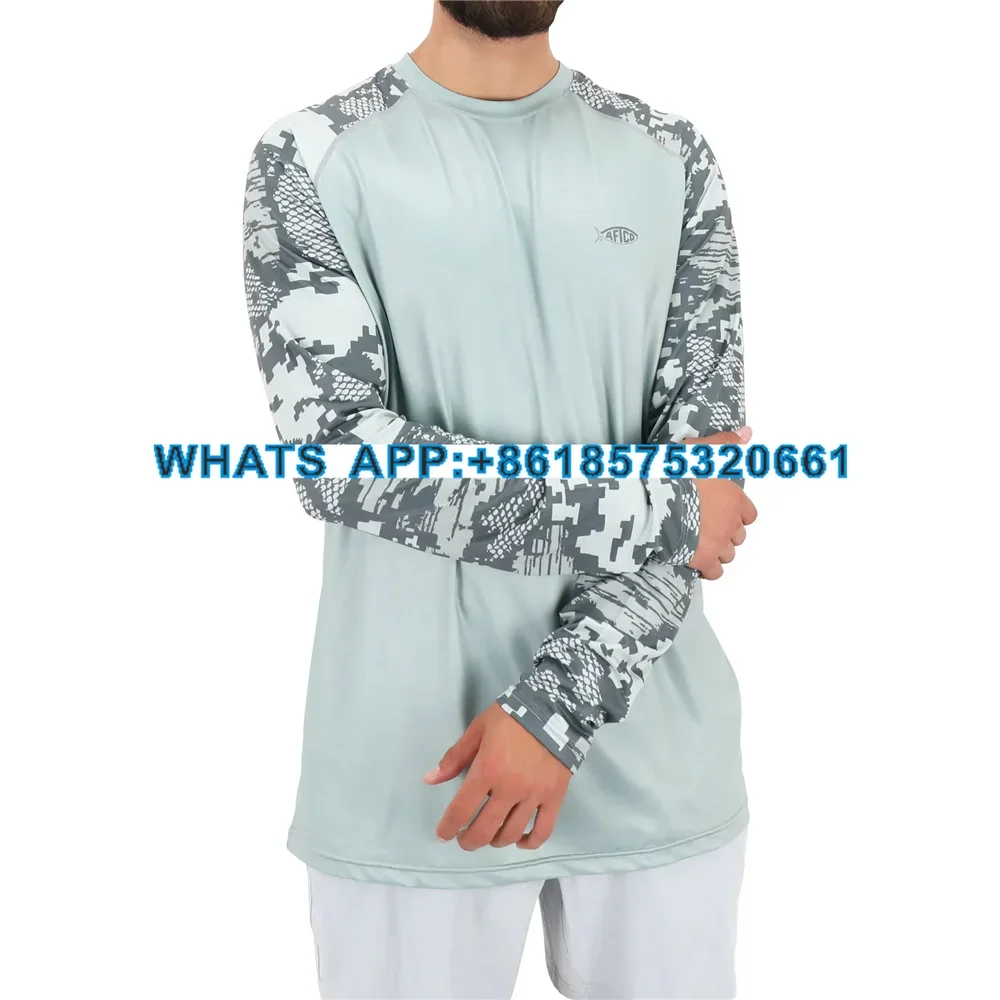 Outdoor Athleisure T-shirt Summer Men's Fishing Camping Activities Long Sleeve Breathable Sweatshirt Custom Logo Fishing Suit