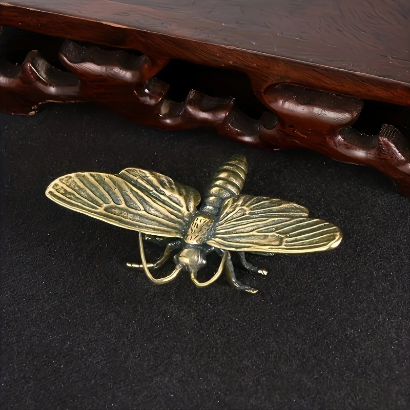 Pure Copper Solid Moth Fat Dragonfly Copper Ornament Creative Old and Antique Bronze Ware Home and Office Decoration Collection