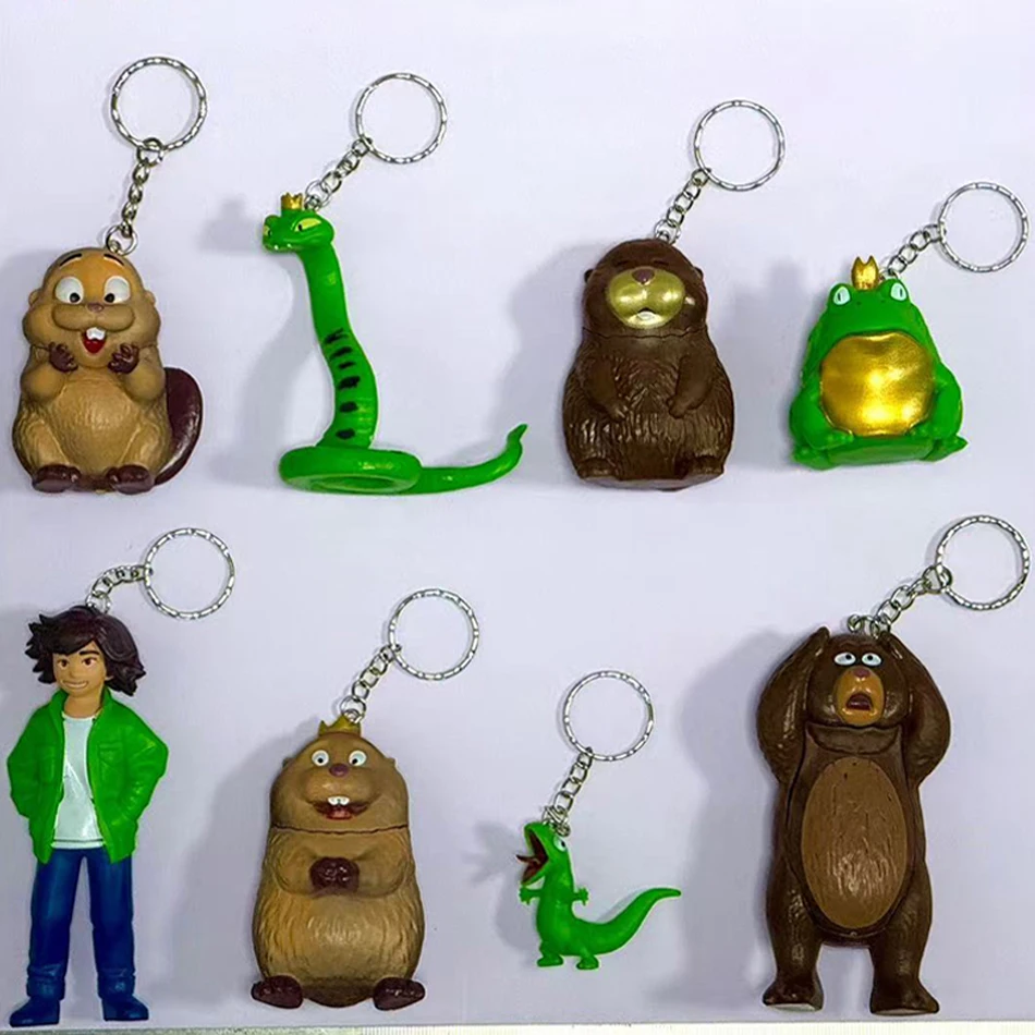 New 8 styles of beaver renovation plan series featuring small statue models with keychains and boxes as children's gifts