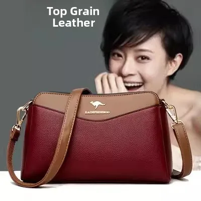 

Soft Leather Square Handbag Crossbody oulder Bag for Middle-Aged Women Trendy Casual Simplici Sle Daily Use IT herine