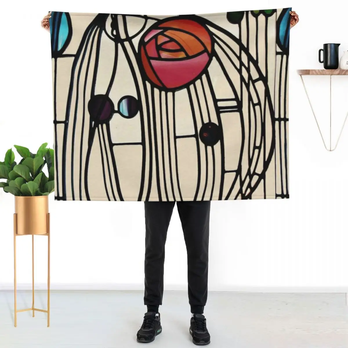 Charles Rennie Mackintosh design Throw Blanket Quilt Retros for babies Sofas Thermal Luxury St Blankets